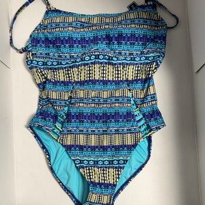 La Blanca Women's Bodysuit in Blue and Yellow